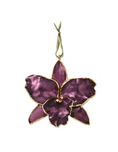 Lacquer Dipped Purple Cattleya Orchid Ornament 2024