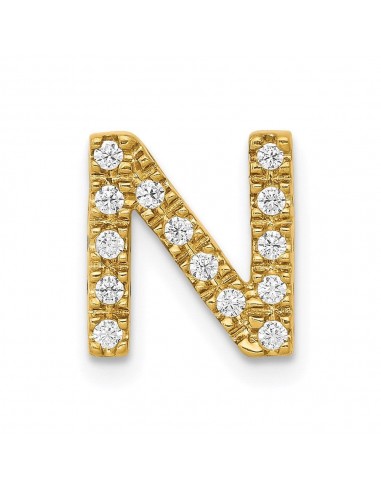 14k Diamond Initial N Charm une grave pollution 