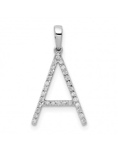 14k White Gold Diamond Initial A Pendant basket pas cher