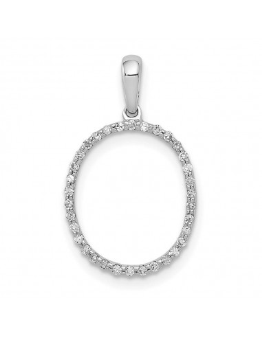 14k White Gold Diamond Initial O Pendant paiement sécurisé