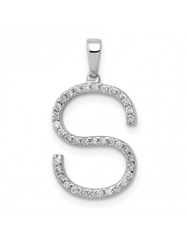 14k White Gold Diamond Initial S Pendant Les êtres humains sont 