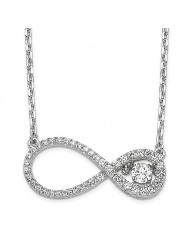 Sterling Silver Polished Vibrant CZ Infinity Necklace vous aussi creer 