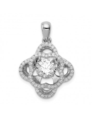 Sterling Silver Platinum-plated Vibrant Swarovski Zirconia & CZ Pendant À commander