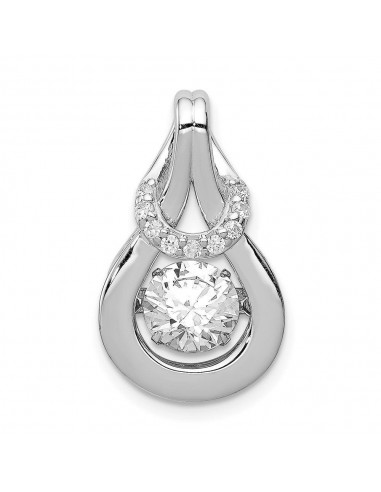 Sterling Silver Platinum-plated Vibrant CZ Knot Pendant Amélioration de cerveau avec