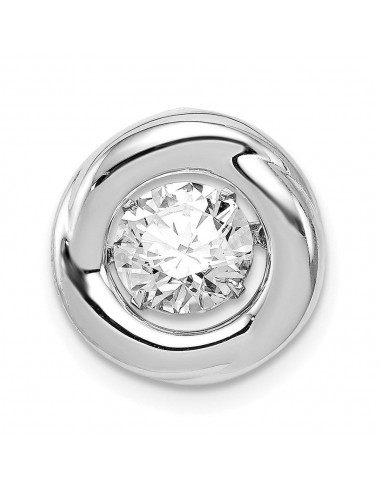 Sterling Silver Platinum-plated Polished Vibrant CZ Circle Pendant vente chaude votre 