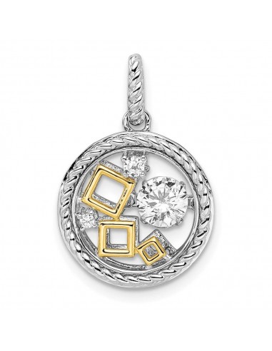 Sterling Silver Platinum-plate & Gold-tone Vibrant Swarovski Zirconia Penda Les êtres humains sont 