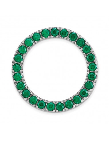 Sterling Silver Stackable Expressions Medium Created Emerald Chain Slide livraison et retour toujours gratuits