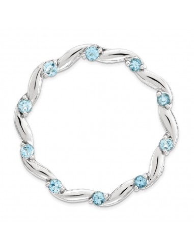 Sterling Silver Stackable Expressions Large Polished Blue Topaz Chain Slide s'inspire de l'anatomie humaine