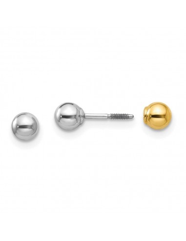 Madi K Kid's 14k Two-tone  Reversible 4mm Ball Earrings Voir les baskets