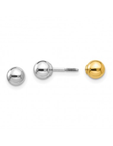 Madi K Kid's 14k Two-tone  Reversible 5mm Ball Earrings solde