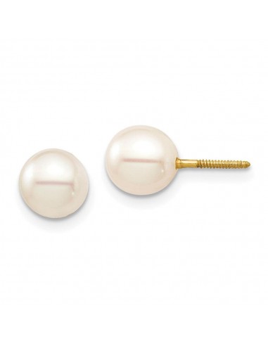 Madi K Kid's 14K  6-7 White Round Freshwater Cultured Pearl Stud Post Screwback Ea de technologie