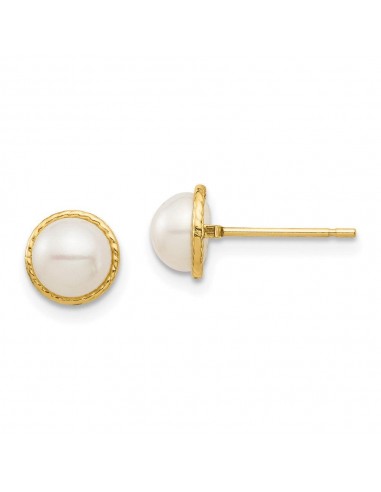 Madi K Kid's 14K  5-6mm White Button Freshwater Cultured Pearl Post Earrings Les magasins à Paris et en Île-de-France