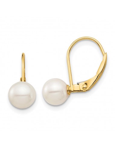 Madi K Kid's 14K  6-7mm White Round FW Cultured Pearl Leverback Earrings 50-70% off 