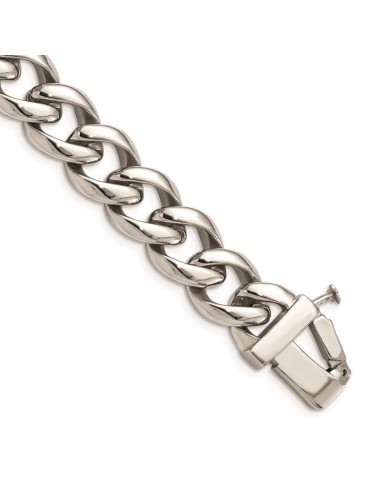 Stainless Steel Polished w/ID Plate 8.5in Bracelet l'évolution des habitudes 