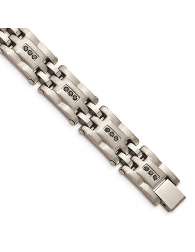 Stainless Steel Polished/Brushed 3/4ct tw. Diamond Bracelet 50% de réduction en Octobre 2024