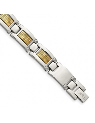 Stainless Steel & 18k Gold Foil 8.25in Bracelet Toutes les collections ici