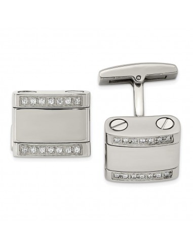 Stainless Steel Polished CZ Cufflinks ouvre sa boutique