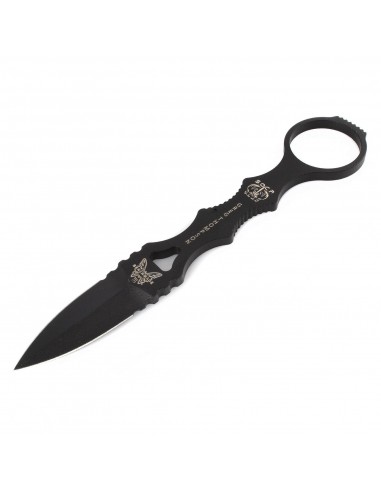 Benchmade Knife - Mini Socp Tip Down Clip Plain Edge 440C Black Steel Blade | 173BK sur le site 