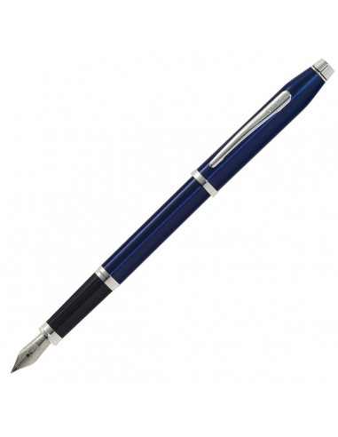 Cross Fountain Pen - Century II Rhodium Plated, Blue Lacquer | AT0086-103 livraison gratuite