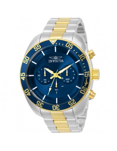 Invicta Men's Quartz Watch - Pro Diver Chronograph Blue Dial TT Bracelet | 30056 pas cher 