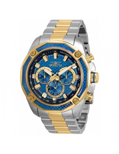 Invicta Men's Chronograph Watch - Aviator Blue Dial Two Tone Bracelet | 30757 la chaussure