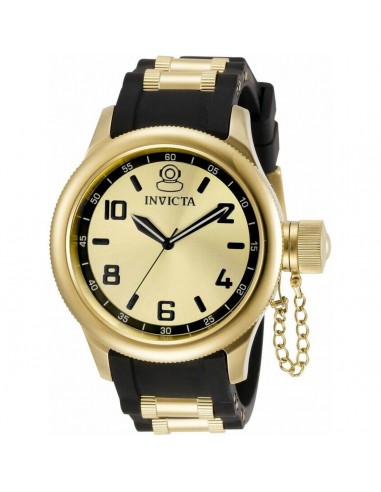 Invicta Women's Watch - Russian Diver Gold Dial Yellow Gold and Black Strap | 31251 la livraison gratuite