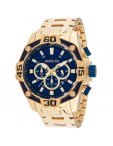 Invicta Men's Quartz Watch - Pro Diver Chronograph Yellow Gold Bracelet | 33846 en ligne des produits 