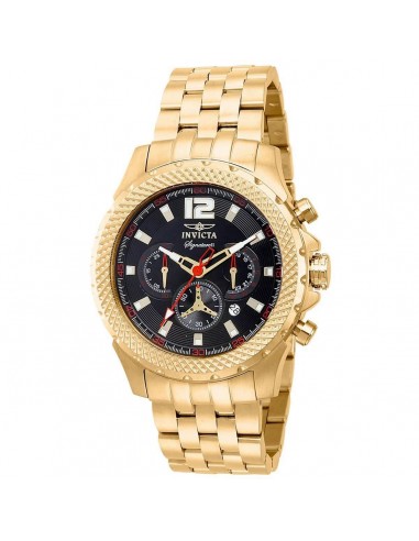 Invicta Men's Chronograph Watch - Signature Black Dial Yellow Gold Bracelet | 7474 est présent 