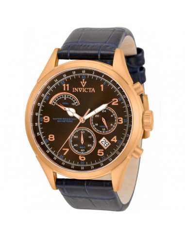 Invicta Men's Quartz Watch - Vintage Chronograph Brown Dial Leather Strap | 31557 vous aussi creer 