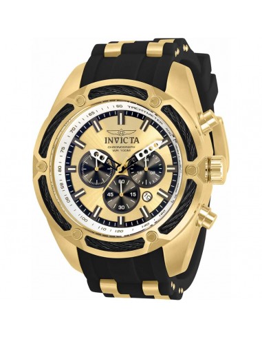 Invicta Men's Quartz Watch - Bolt Chronograph Black and Yellow Gold Strap | 31065 pas cher chine