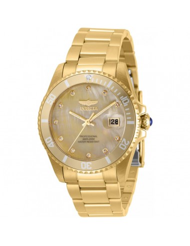 Invicta Women's Quartz Watch - Pro Diver Gold Mother of Pearl Dial Bracelet | 31700 Jusqu'à 80% De Réduction