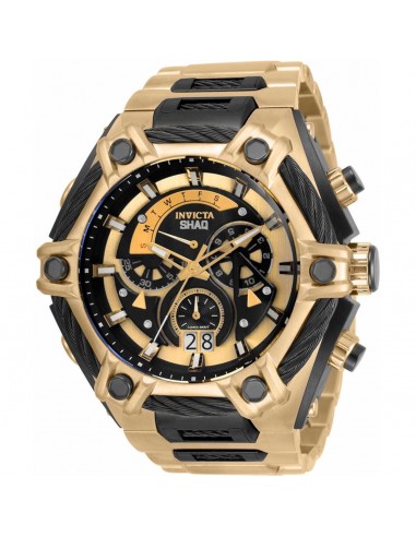 Invicta Men's Chronograph Watch - Shaq Quartz Black and Yellow Gold Bracelet | 33681 le des métaux précieux