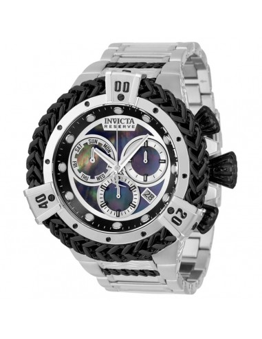 Invicta Men's Chronograph Watch - Reserve Hercules Black and Silver Bracelet | 33709 pas cher