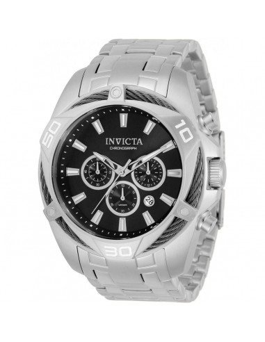 Invicta Men's Chronograph Watch - Bolt Quartz Black and Silver Dial Bracelet | 34118 à prix réduit toute l'année