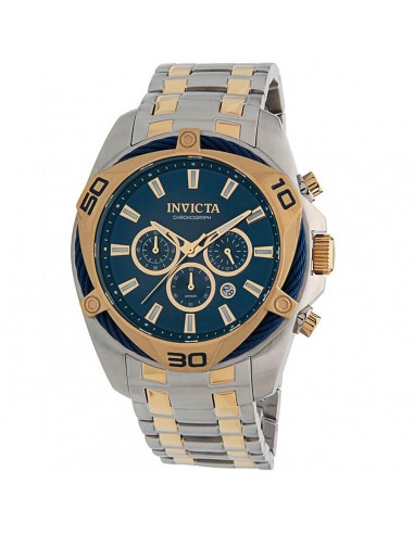 Invicta Men's Chronograph Watch - Bolt Quartz Blue and Gold Tone Dial Bracelet | 34125 Economisez 