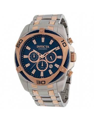 Invicta Men's Chronograph Watch - Bolt Blue and Rose Gold Dial Two Tone Bracelet | 34133 des créatures d'habitude