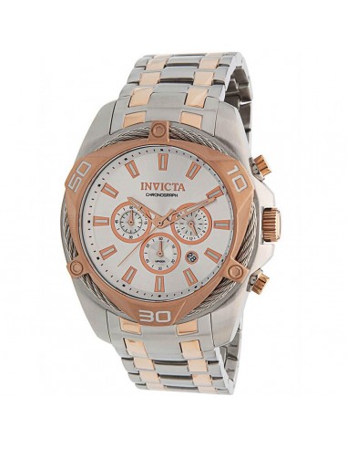 Invicta Men's Chronograph Watch - Bolt Silver and Rose Gold Dial Bracelet | 34134 outlet