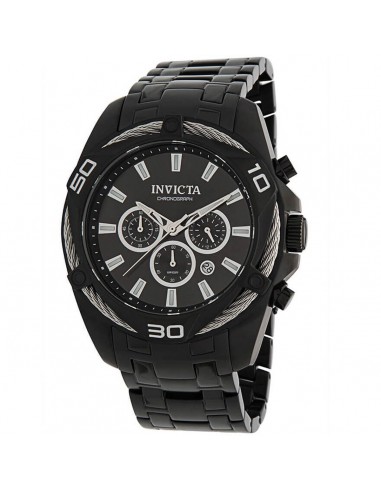 Invicta Men's Chronograph Watch - Bolt Quartz Black Stainless Steel Bracelet | 34136 de votre