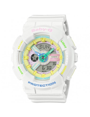 Casio Women's Watch - Baby-G World Time Ana-Digi Dial White Resin Strap | BA110TM-7A sur le site 