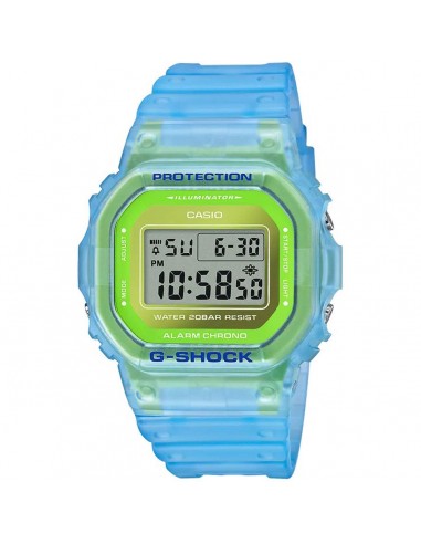 Casio Men's Digital Watch - G-Shock Alarm Blue Semi Transparent Strap | DW5600LS-2 de votre