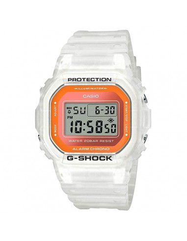 Casio Men's Digital Watch - G-Shock Alarm White Semi Transparent Strap | DW5600LS-2 sélection de produits