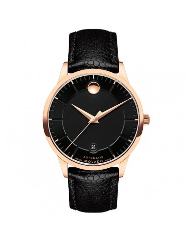 Movado Men's Watch - 1881 Automatic Black Dial Black Leather Strap | 0607062 Comparez et commandez 