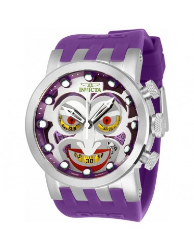 Invicta Men's Chronograph Watch - DC Comics Joker Quartz Purple Silicone Strap | 34610 Comparez et commandez 