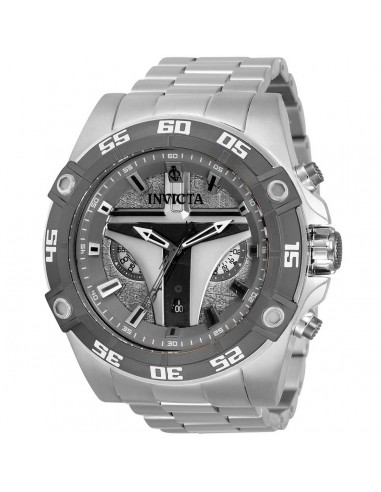 Invicta Men's Chronograph Watch - Star Wars Mandalorian Quartz Silver Bracelet | 34987 Vous souhaitez 