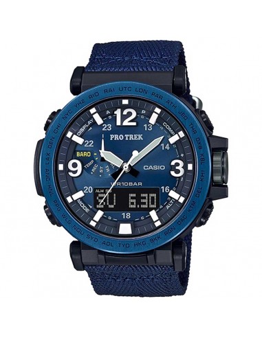 Casio Men's Quartz Watch - Pro Trek Blue Analog-Digital Dial Fabric Strap | PRG600YB-2 shop