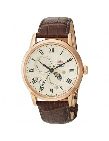 Orient Men's Automatic Watch - Sun and Moon Version 3 Cream Dial Strap | FAK00001Y0 de pas cher