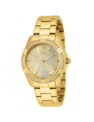 Invicta 21384 Women's Angel Crystal Accented Gold Dial Yellow Gold Plated Steel Bracelet Watch Les magasins à Paris