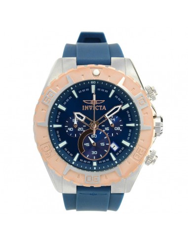 Invicta 22523 Men's Aviator Chronograph Blue Dial Rose Gold Bezel Watch outlet