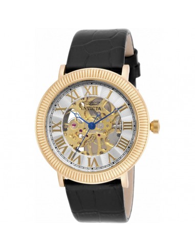 Invicta Men's Mechanical Watch - Specialty Skeleton Dial Black Leather Strap | 17244 À commander