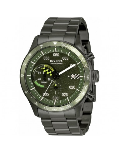 Invicta Men's Chronograph Watch - Speedway Quartz Green Dial Gunmetal Bracelet | 34059 Toutes les collections ici